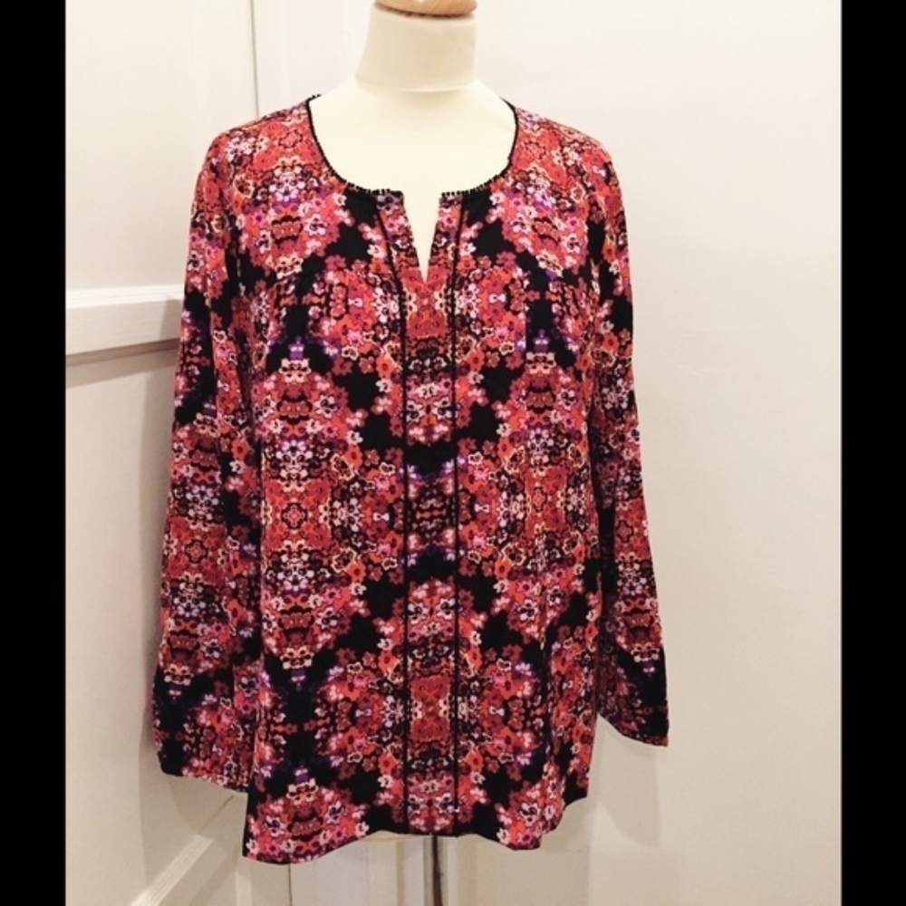 J Crew Peasant Top with Mini Pompom Trim